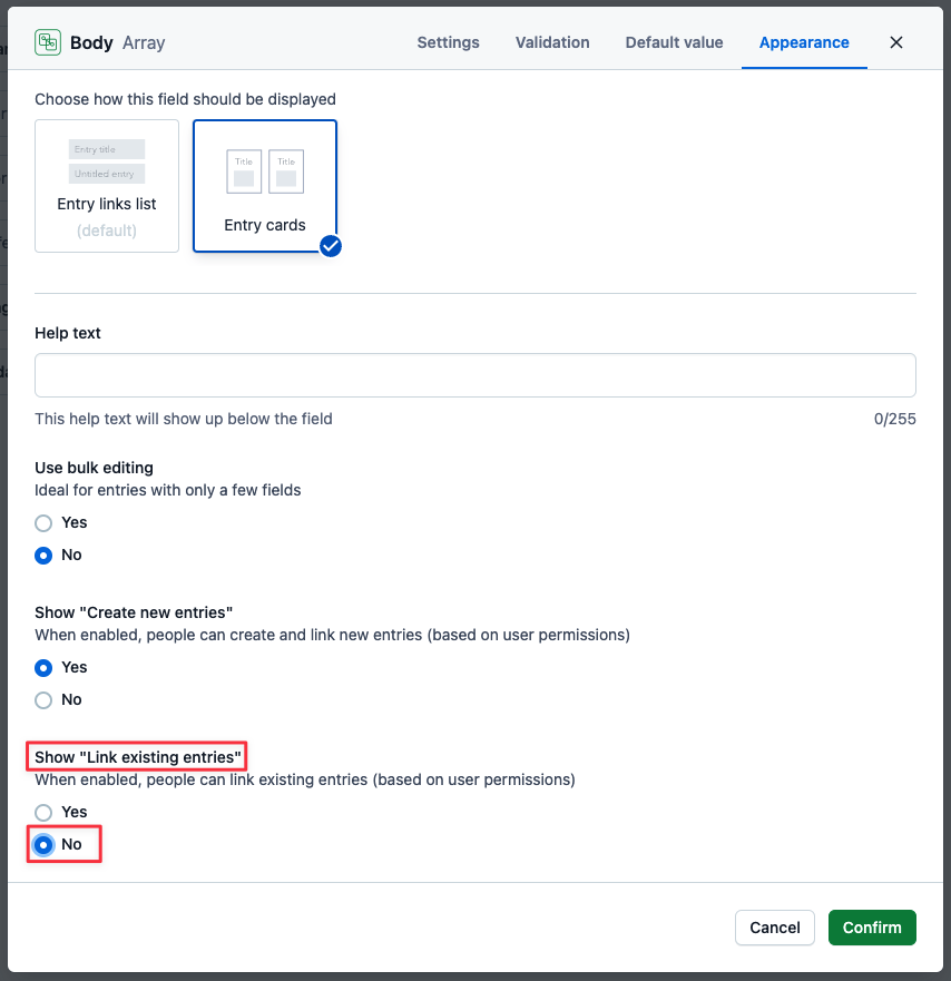 Compose page component reference appearance