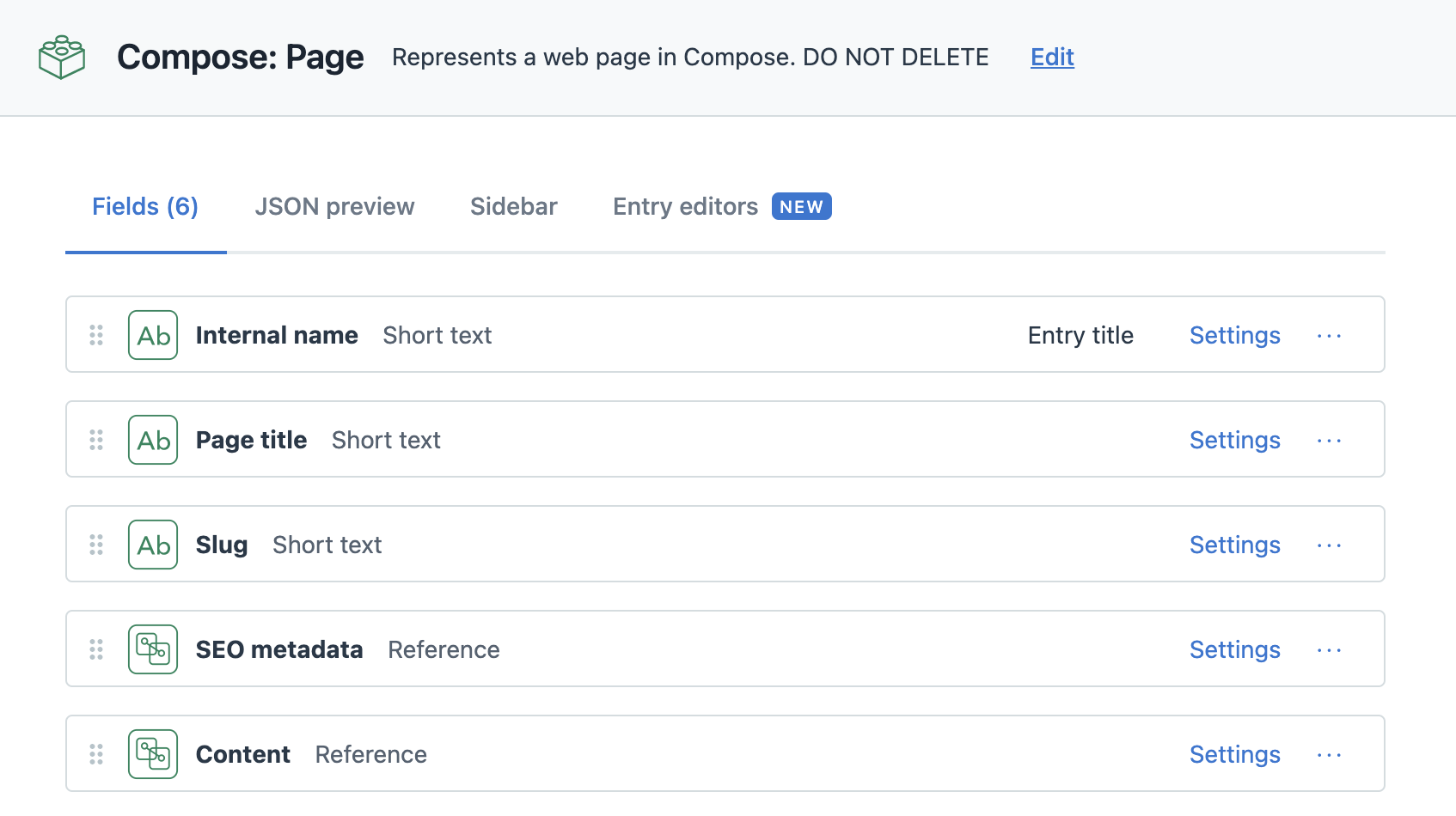 Compose page fields