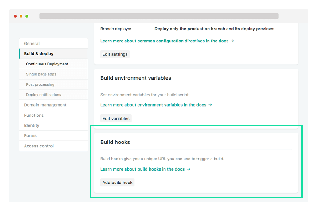 Netlify dashboard